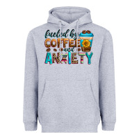 Heather Grey fueled by coffee and anxiety Heavyweight Hoodie - Zillion Design Studio