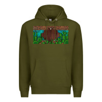 Army Green western cactus leopard and turquoise custom nametext license plate Premium Hoodie - Artiststas