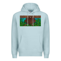 Blue Mist western cactus leopard and turquoise custom nametext license plate Premium Hoodie - Artiststas