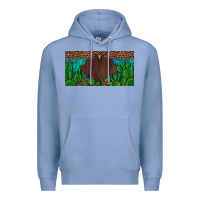 Colony Blue western cactus leopard and turquoise custom nametext license plate Premium Hoodie - Artiststas