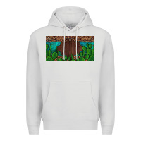 Dove Grey western cactus leopard and turquoise custom nametext license plate Premium Hoodie - Artiststas
