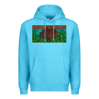 Ocean Blue western cactus leopard and turquoise custom nametext license plate Premium Hoodie - Artiststas