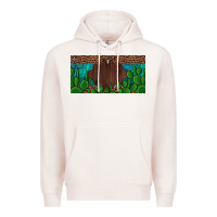 Pale Pink western cactus leopard and turquoise custom nametext license plate Premium Hoodie - Artiststas