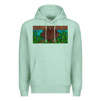 Seafoam western cactus leopard and turquoise custom nametext license plate Premium Hoodie - Artiststas