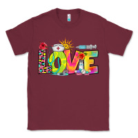 Burgundy love nurse summer Classic Tee - RanaPortraitStore