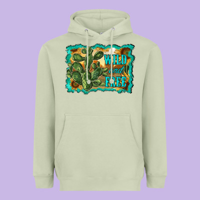 Wild And Free Cactus Heavyweight Hoodie Designed By Ranaportraitstore