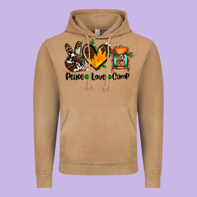 Peace Love Camp Ado Vintage Hoodie Designed By Adodesignshop