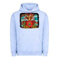 Pigment Grape Ice hot coco christmas highland cow with background Urban Hoodie - Jasminsmagicworld