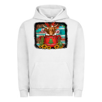 Pigment Lunar Rock hot coco christmas highland cow with background Urban Hoodie - Jasminsmagicworld