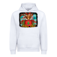White hot coco christmas highland cow with background Urban Hoodie - Jasminsmagicworld