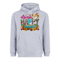 Heather Grey drink happy thoughts Heavyweight Hoodie - Zillion Design Studio