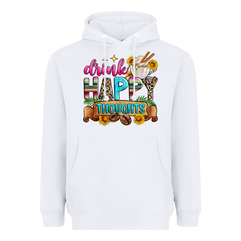 Drink Happy Thoughts Heavyweight Hoodie by Zillion Design Studio | Teevron