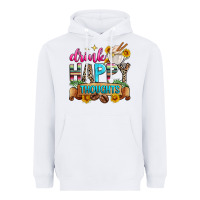 White drink happy thoughts Heavyweight Hoodie - Zillion Design Studio