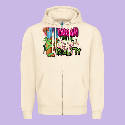 Zipper Hoodie Dream until it's your reality heels black fashion