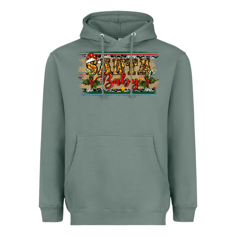 Christmas Western Santa Baby Heavyweight Hoodie by RanaPortraitStore | Teevron