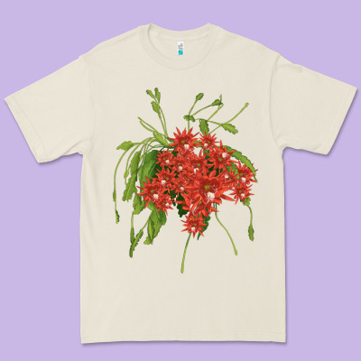 Red Orchid Cactus Premium Tee Designed By Lillyallendesigns