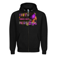 Black Faith it does not make things easy Zipper Hoodie - RanaPortraitStore