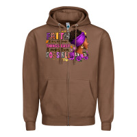 Chestnut Faith it does not make things easy Zipper Hoodie - RanaPortraitStore