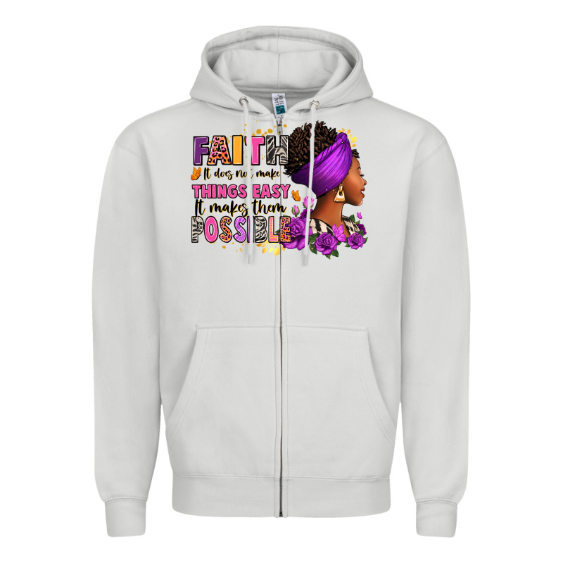 Faith It Does Not Make Things Easy Zipper Hoodie by RanaPortraitStore | Teevron