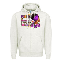 Oatmeal Heather Faith it does not make things easy Zipper Hoodie - RanaPortraitStore