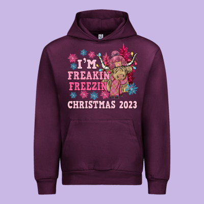 I'm Freakin Freezin Christmas 2023 Urban Hoodie Designed By Nancycooperartshop