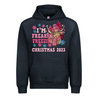 Navy i'm freakin freezin christmas 2023 Urban Hoodie - NancyCooperArtShop