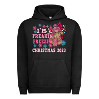 Pigment Black i'm freakin freezin christmas 2023 Urban Hoodie - NancyCooperArtShop