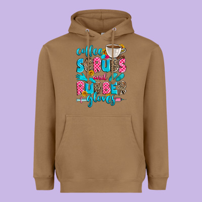 Coffee Scrubs And Rubber Gloves Heavyweight Hoodie Designed By Zillion Design Studio