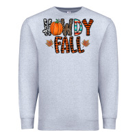 Heather Grey howdy fall Premium Sweatshirt - CowhideDigitalArt