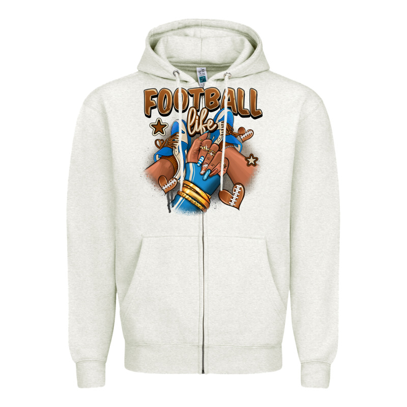 Football Life Afro Girl Sneakers Zipper Hoodie by RanaPortraitStore | Teevron