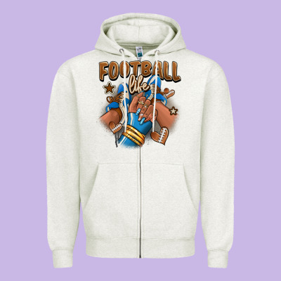 Zipper Hoodie Football life afro girl sneakers