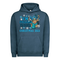 Pigment Midnight Navy i'm freakin freezin christmas 2023 Urban Hoodie - NancyCooperArtShop