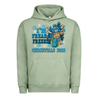 Pigment Oil Green i'm freakin freezin christmas 2023 Urban Hoodie - NancyCooperArtShop
