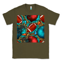 Army Green american football helmet with leopard and gemstone Classic Tee - BundleAndBundleShop