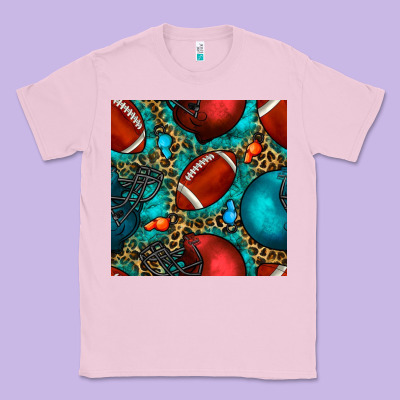 American Football Helmet With Leopard And Gemstone Classic Tee Designed By Bundleandbundleshop