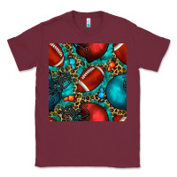 Burgundy american football helmet with leopard and gemstone Classic Tee - BundleAndBundleShop