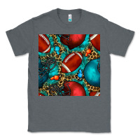 Charcoal Heather american football helmet with leopard and gemstone Classic Tee - BundleAndBundleShop