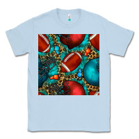 Dusty Blue american football helmet with leopard and gemstone Classic Tee - BundleAndBundleShop
