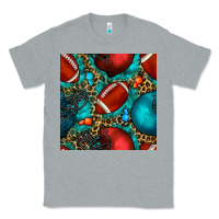 Heather Grey american football helmet with leopard and gemstone Classic Tee - BundleAndBundleShop