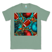 Sage american football helmet with leopard and gemstone Classic Tee - BundleAndBundleShop