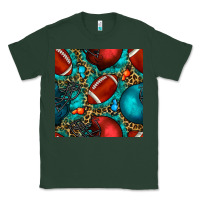 Sports Green american football helmet with leopard and gemstone Classic Tee - BundleAndBundleShop