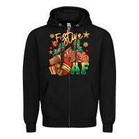 Black Festive af Christmas black girl sneakers Zipper Hoodie - RanaPortraitStore