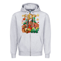 Heather Grey Festive af Christmas black girl sneakers Zipper Hoodie - RanaPortraitStore