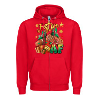 Red Festive af Christmas black girl sneakers Zipper Hoodie - RanaPortraitStore