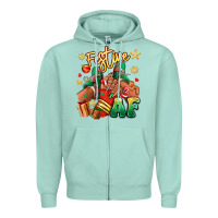 Seafoam Festive af Christmas black girl sneakers Zipper Hoodie - RanaPortraitStore