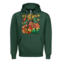 Sports Green Festive af Christmas black girl sneakers Zipper Hoodie - RanaPortraitStore