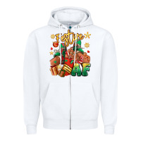 White Festive af Christmas black girl sneakers Zipper Hoodie - RanaPortraitStore