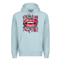 Blue Mist in october we wear pink  lips Premium Hoodie - AdoDesignShop