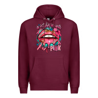 Burgundy in october we wear pink  lips Premium Hoodie - AdoDesignShop