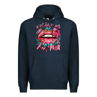 Navy in october we wear pink  lips Premium Hoodie - AdoDesignShop
